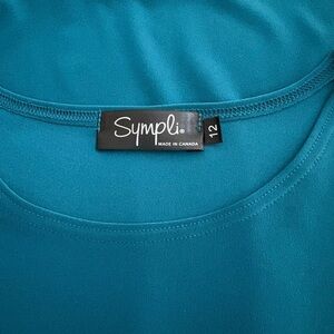 Sympli Teal Crew Neck Top